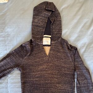 Banana Republic Heritage | Small Navy Ribbed Popover Hooded Sweater
